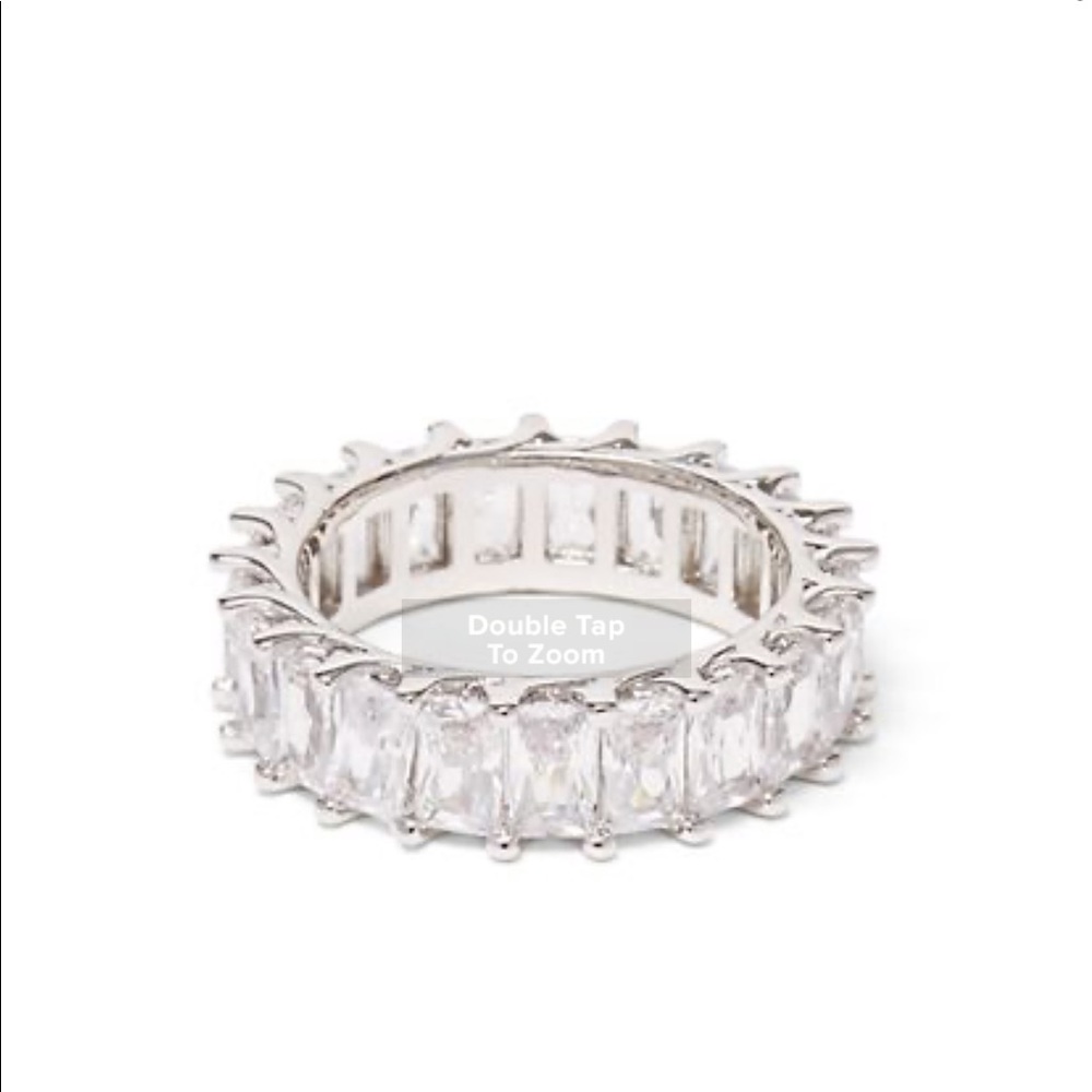 New York & Co. Silvertone baguette eternity ring